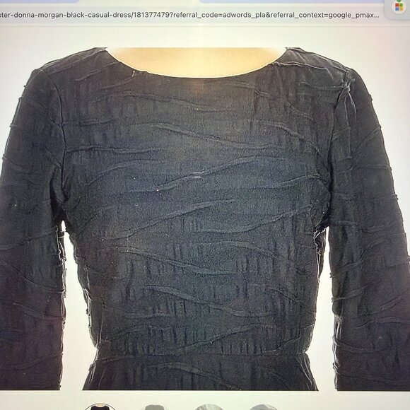 DONNA MORGAN FIT AND FLARE BLACK COCKTAIL DRESS - Picture 11 of 11